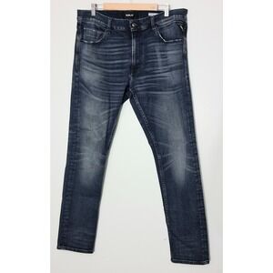 Replay Jeans Men's Size 36x32 Mickym Dark Wash Slim Tapered Fit Pre-owned